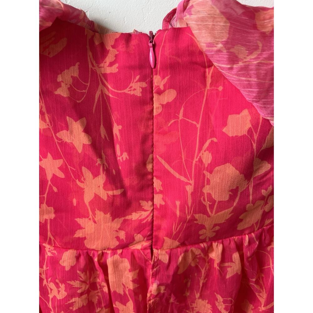 Amanda Uprichard Venezia Midi Teared Dress Floral Romantic, Size XL MSRP $268 - Picture 8 of 11